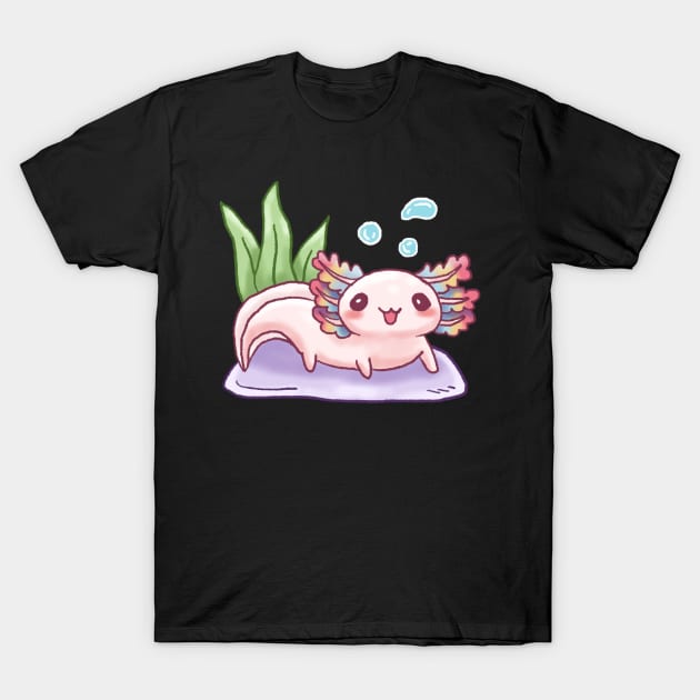 Underwater Crayon Design for Axolotl Lovers T-Shirt by c1337s